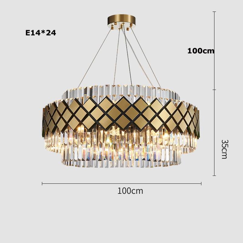 Modern Art Deco Crystal Chandelier