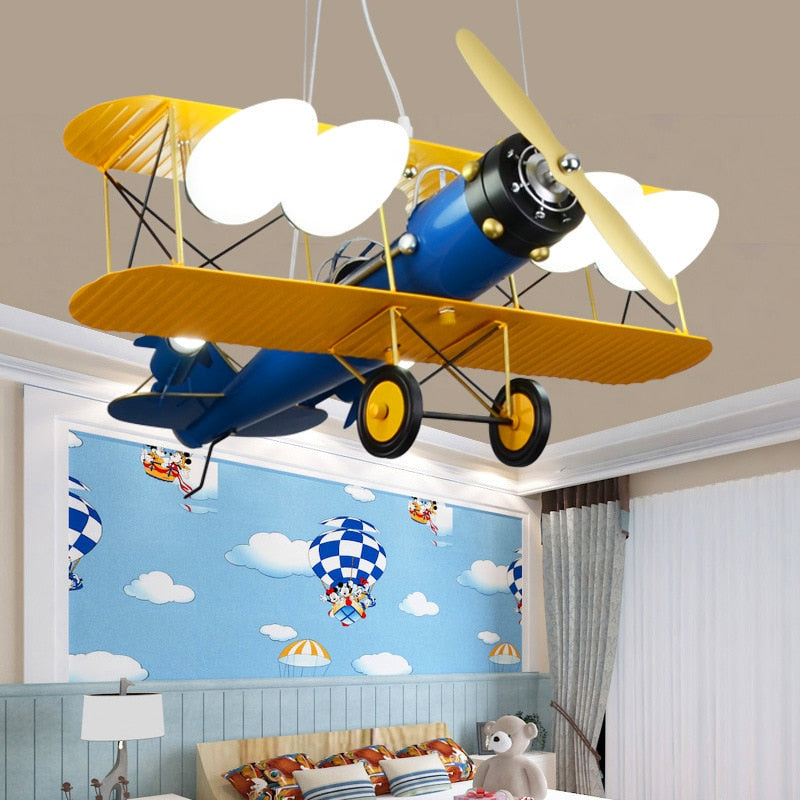 Boy Kids Bedroom Decorative Airplane Pendant Chandelier