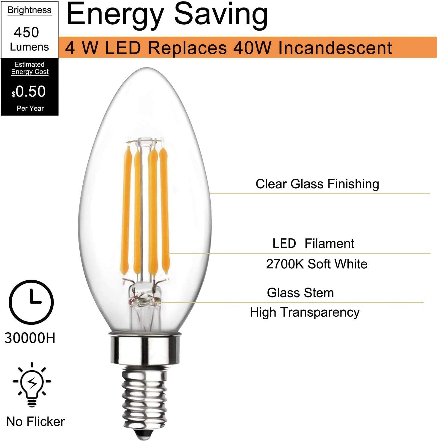 6 Pack Edison Filament Bulbs