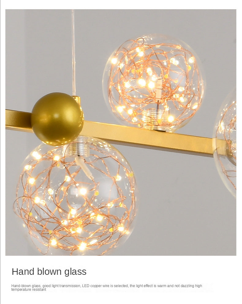 Modern Nordic Glass Ball Led Pendant Chandelier