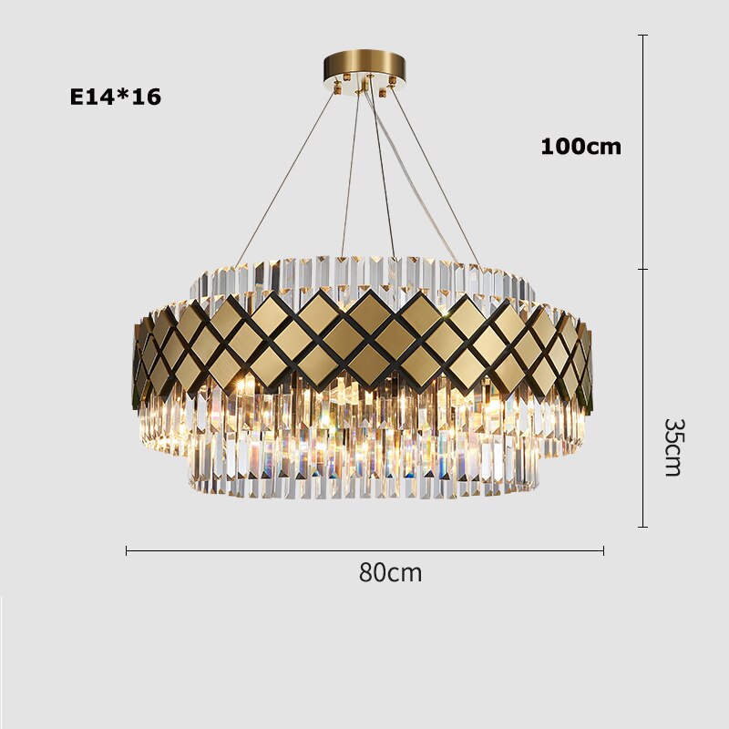 Modern Art Deco Crystal Chandelier