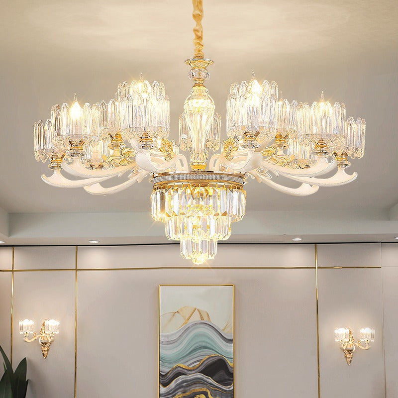 Classic Crystal Ring Beaded Chandelier