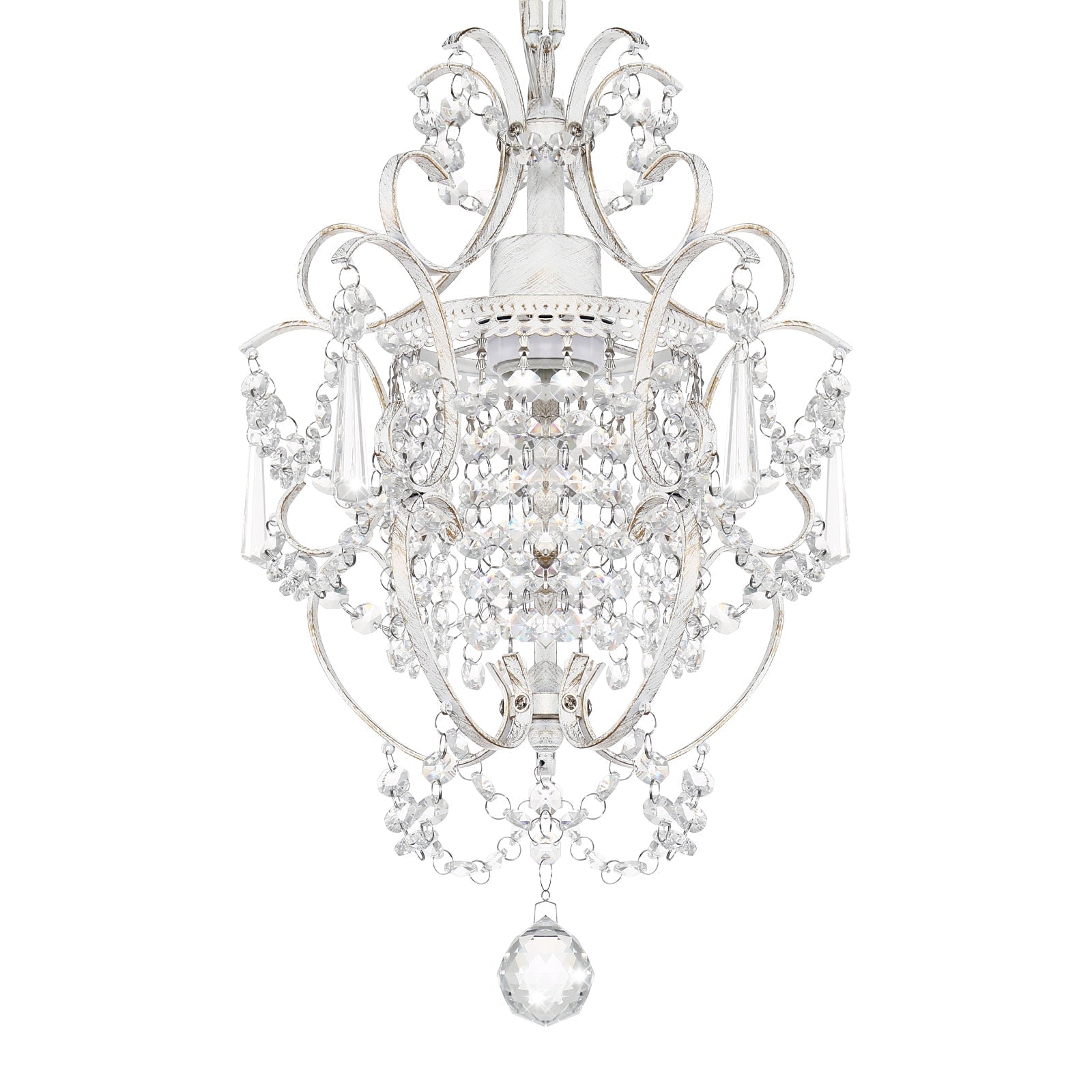 One Light Crystal White Chandelier