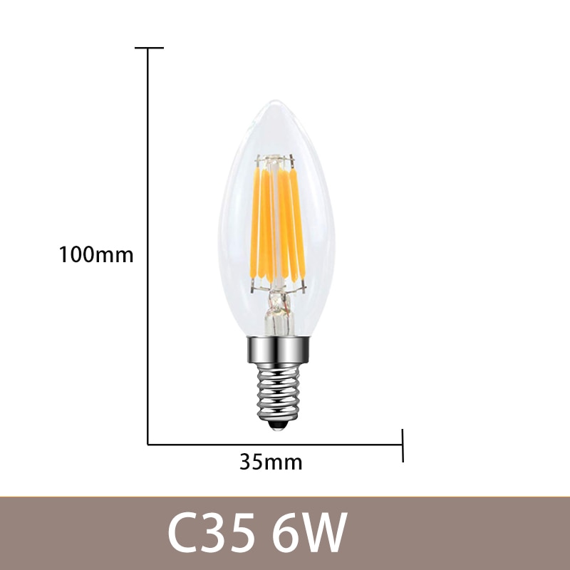 6 Pack Edison Filament Bulbs