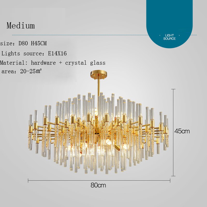 Simple Postmodern Crystal Chandelier