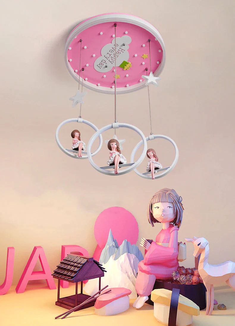 Nordic Girl Bedroom Decor Ceiling Chandelier