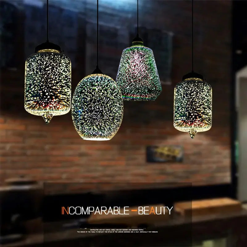 Modern 3D Colorful Pendant Lamp - C