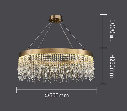 Luxury Crystal Hanging Light Round Chandelier