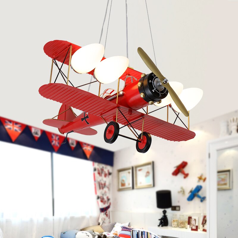 Boy Kids Bedroom Decorative Airplane Pendant Chandelier