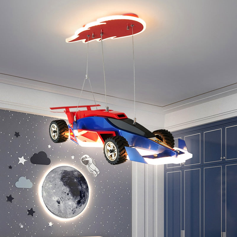 Kids Bedroom Decorative Race Car Chandelier