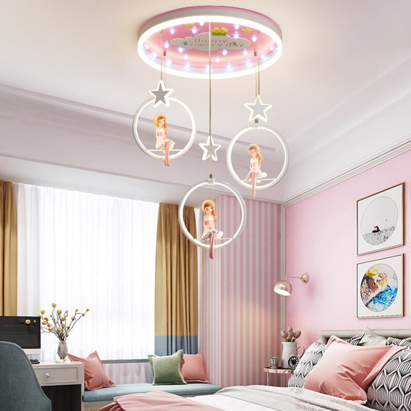 Nordic Girl Bedroom Decor Ceiling Chandelier