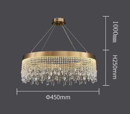 Luxury Crystal Hanging Light Round Chandelier