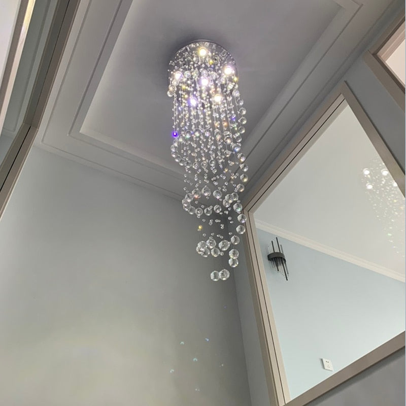 LED Spiral Crystal Chandelier