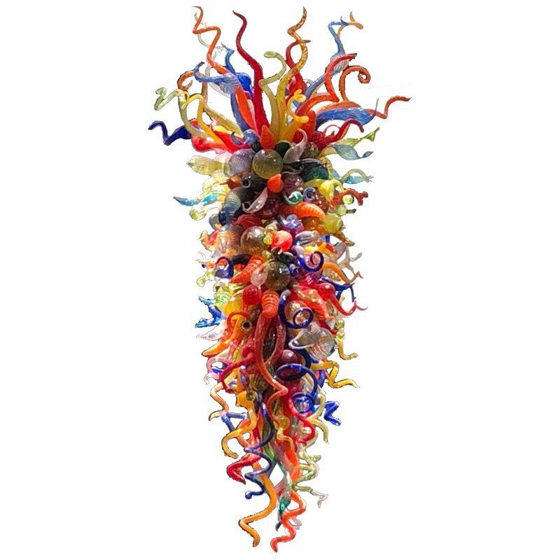 Unique Decorative Handmade Blown Colorful Glass Chandeliers Large Size