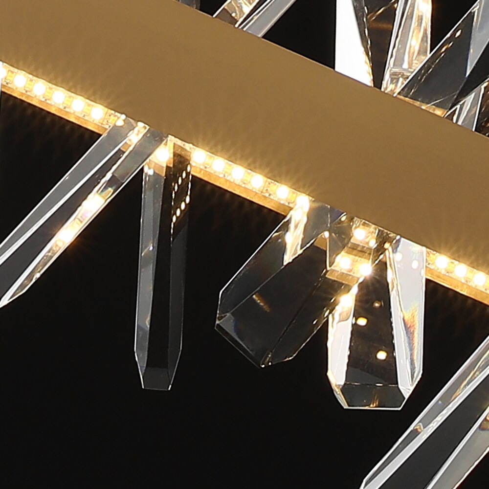 Modern Rectangle Crystal Chandelier For Living Room Dining Room Kitchen Island Hanging Lamp Gold Led Chandeliers Cristal Light