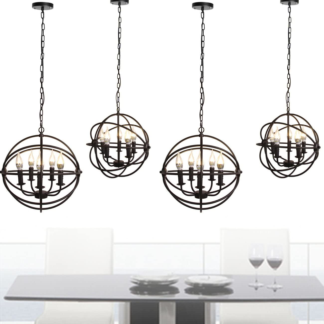 5 Light Unique Globe Chandelier