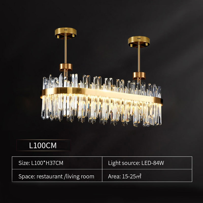 Modern Gold Luxury Crystal Chandelier