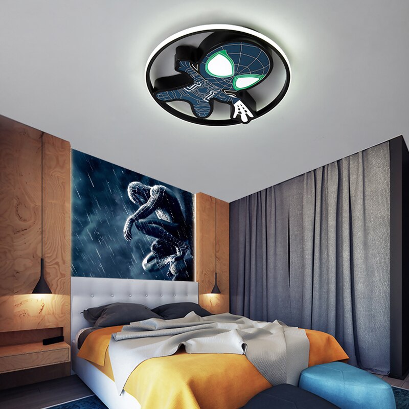 Nordic SpiderMan Figure Kids Bedroom Ceiling Light