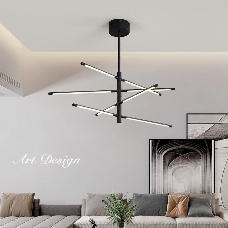 Modern Metal LED Tube Chandelier Luxury