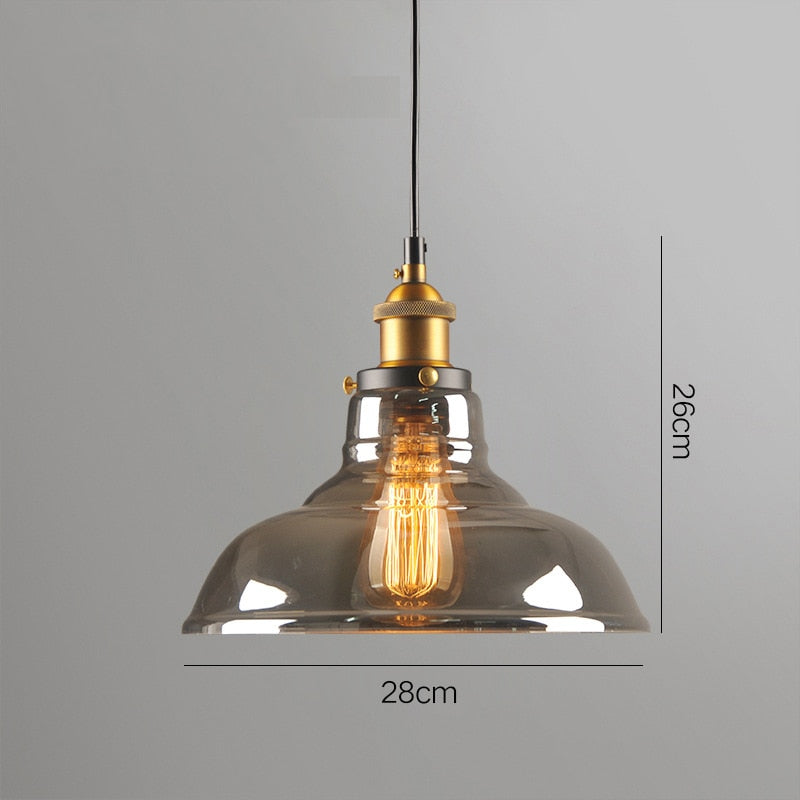 Industrial Retro Smoky Glass Vintage Pendant Lights