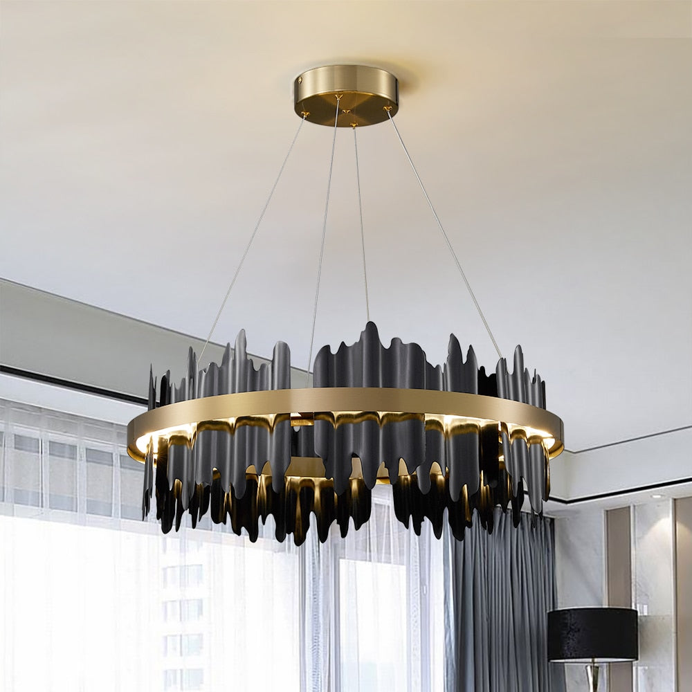 Modern LED Black Chandelier