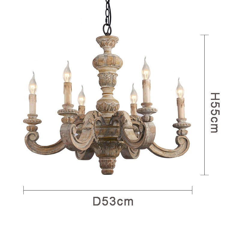 Roman Pillar Wooden Chandelier