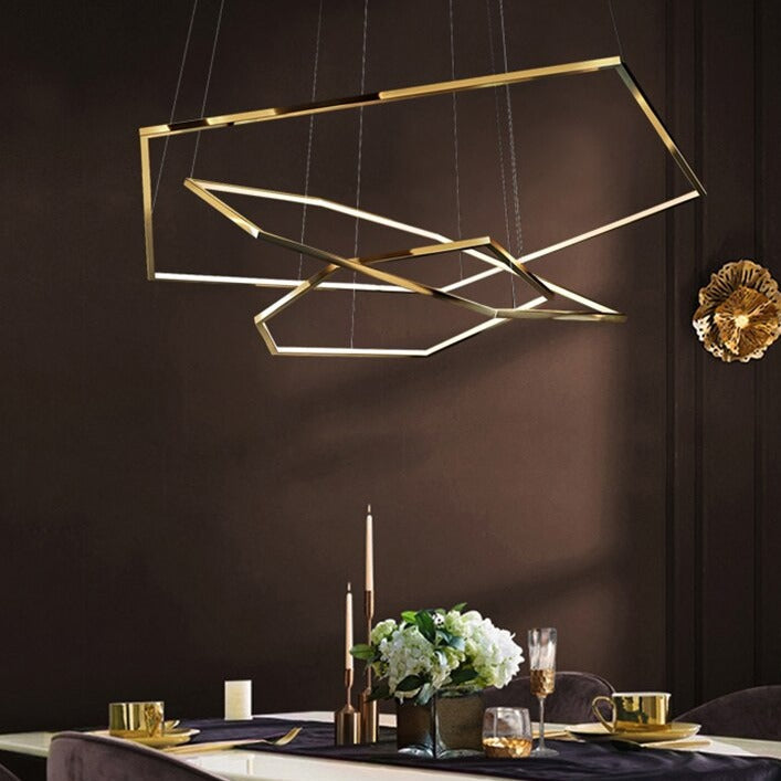 New Post-Modern Luxury Gold Chandelier