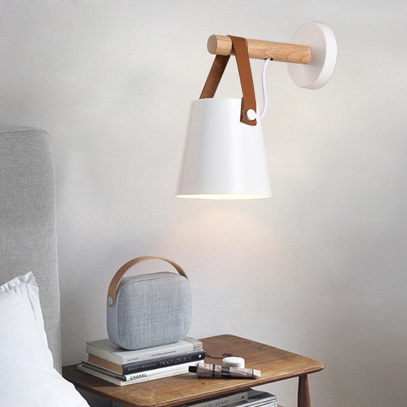 Wooden Pendant Wall Lamp