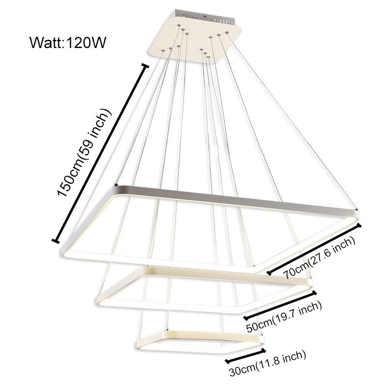 Modern Square Pendant Light DIY Creative Suspension Chandelier