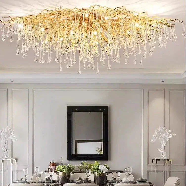 Ceiling Luxury Gold Crystal LED Chandelier