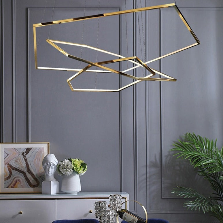 New Post-Modern Luxury Gold Chandelier