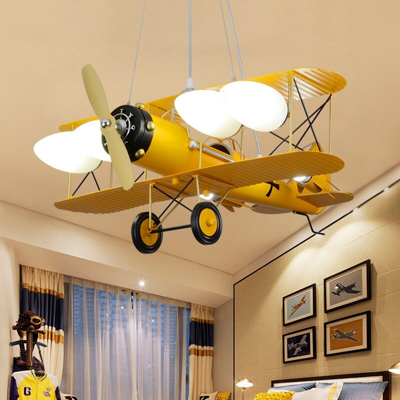 Boy Kids Bedroom Decorative Airplane Pendant Chandelier