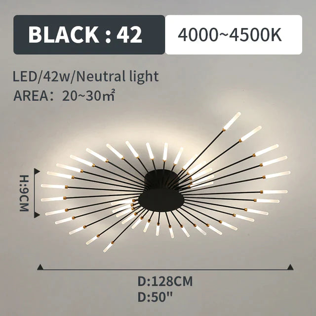 42 Lights Modern Sputnik Ceiling Chandelier