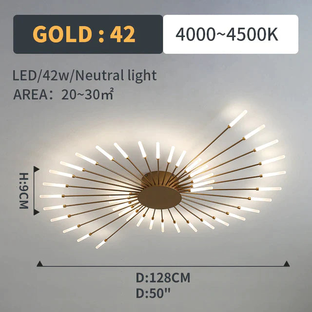 42 Lights Modern Sputnik Ceiling Chandelier