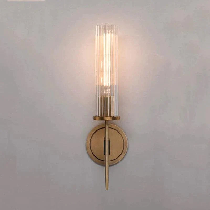 Industrial Wind K9 Crystal Candlestick Wall Sconce, Brass