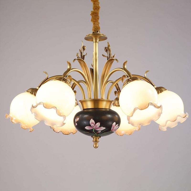 AmPremiumHomean countryside warm creative artistic chandelier with 6 lights