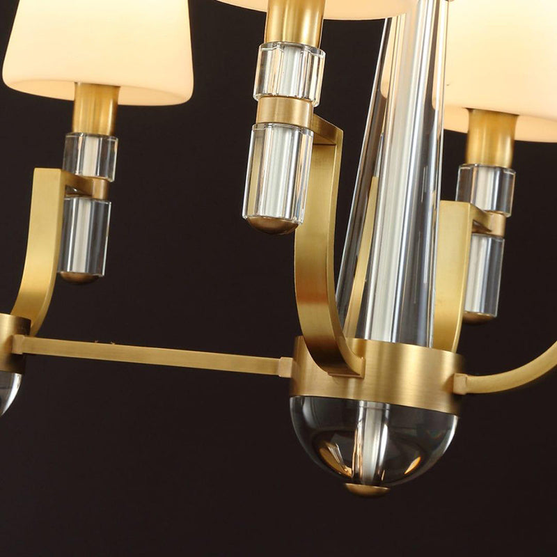 AmPremiumHomean simple and classic chandelier made of copper and textile with 8 lights W40"