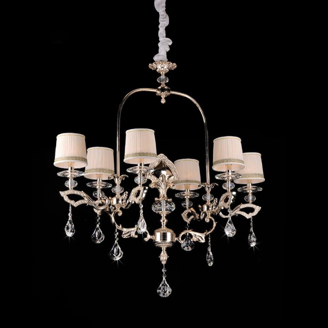 AmPremiumHomean Classic Design Fabric Copper Chandelier