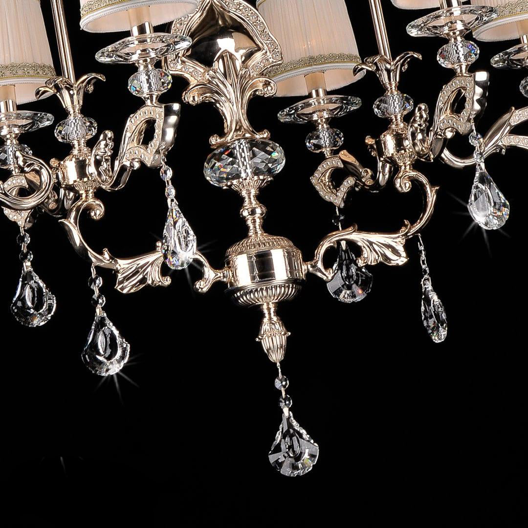 AmPremiumHomean Classic Design Fabric Copper Chandelier