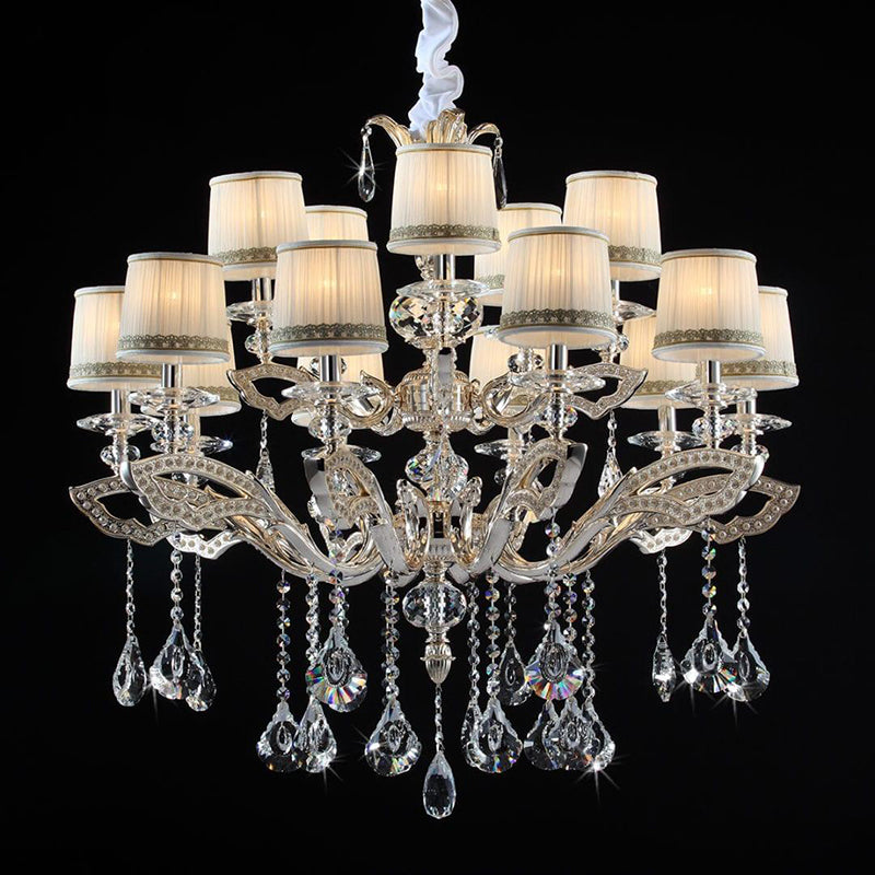 AmPremiumHomean Classic Design Fabric Copper Chandelier W37