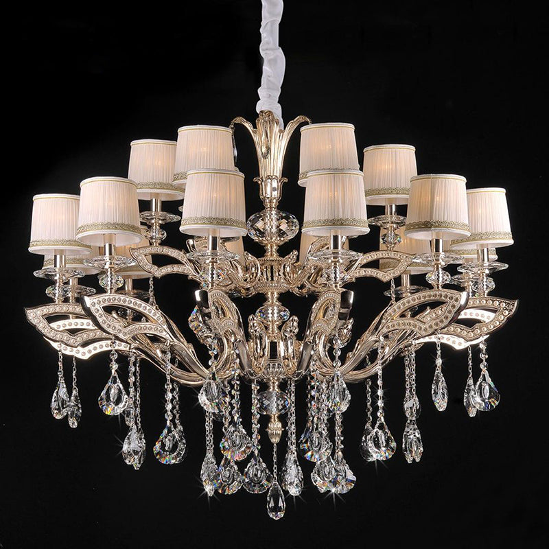 AmPremiumHomean Classic Design Fabric Copper Chandelier W44"