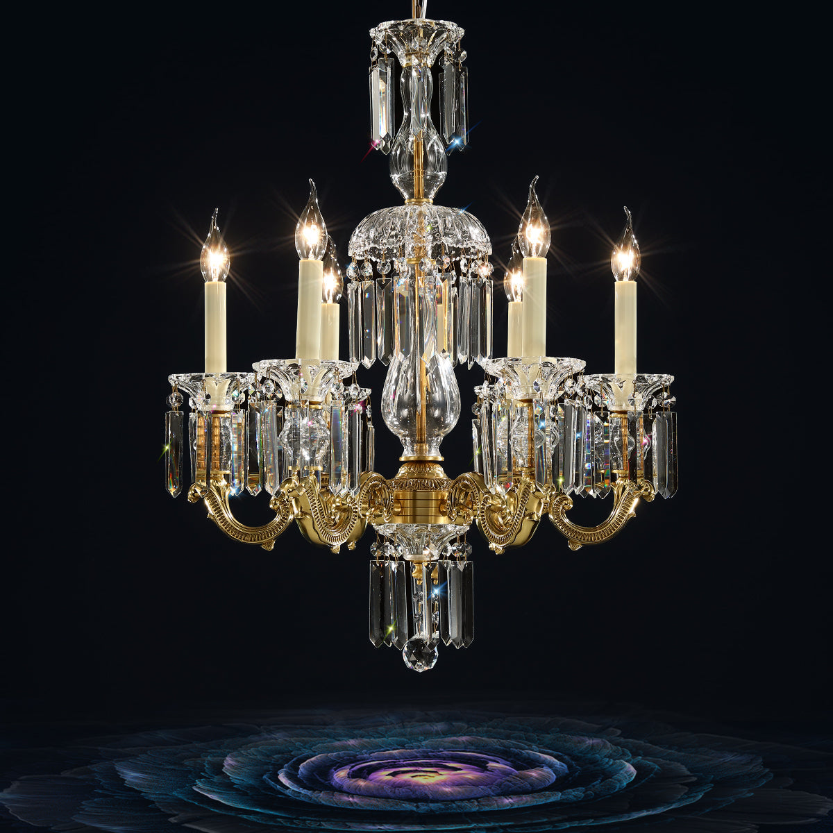 Beautiful vintage design crystal chandelier W 24″