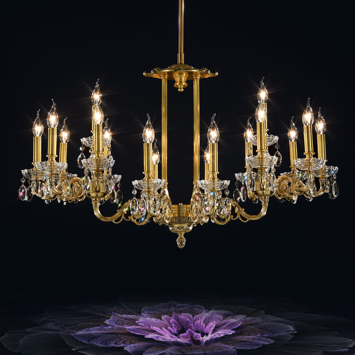 Beautiful vintage design crystal chandelier W 24″