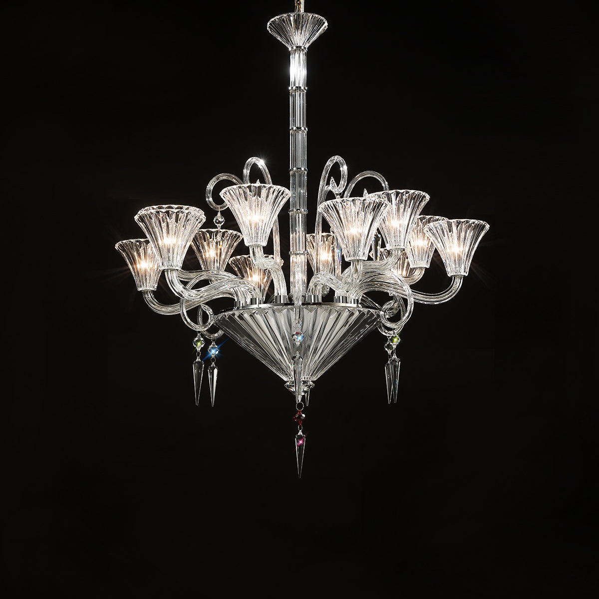 Beautiful vintage design crystal glass chandelier W 35″