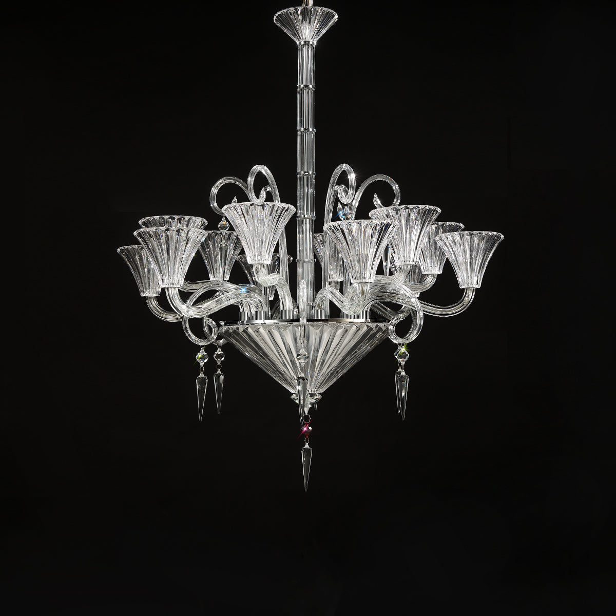 Beautiful vintage design crystal glass chandelier W 35″