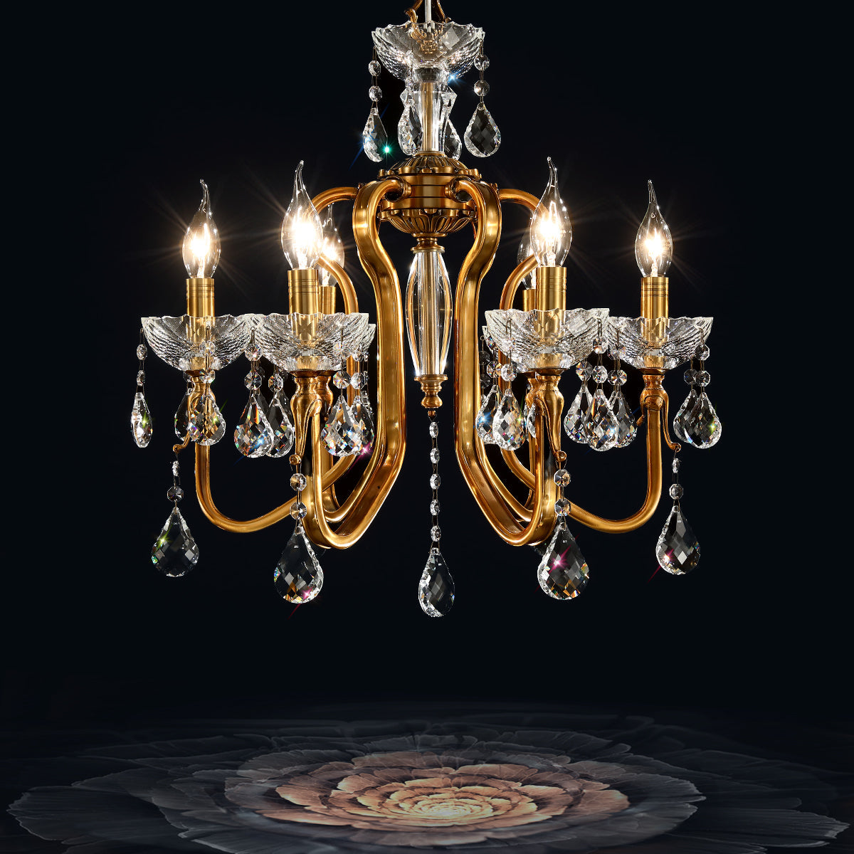 Beautifully crafted crystal brass chandelier W 20″