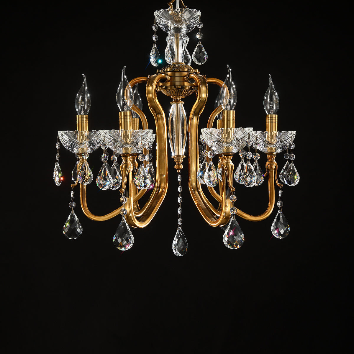 Beautifully crafted crystal brass chandelier W 20″