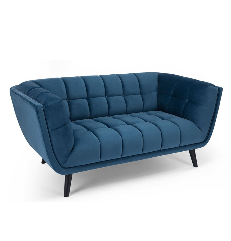 Lucas - Blue Velvet 2-Seater Sofa