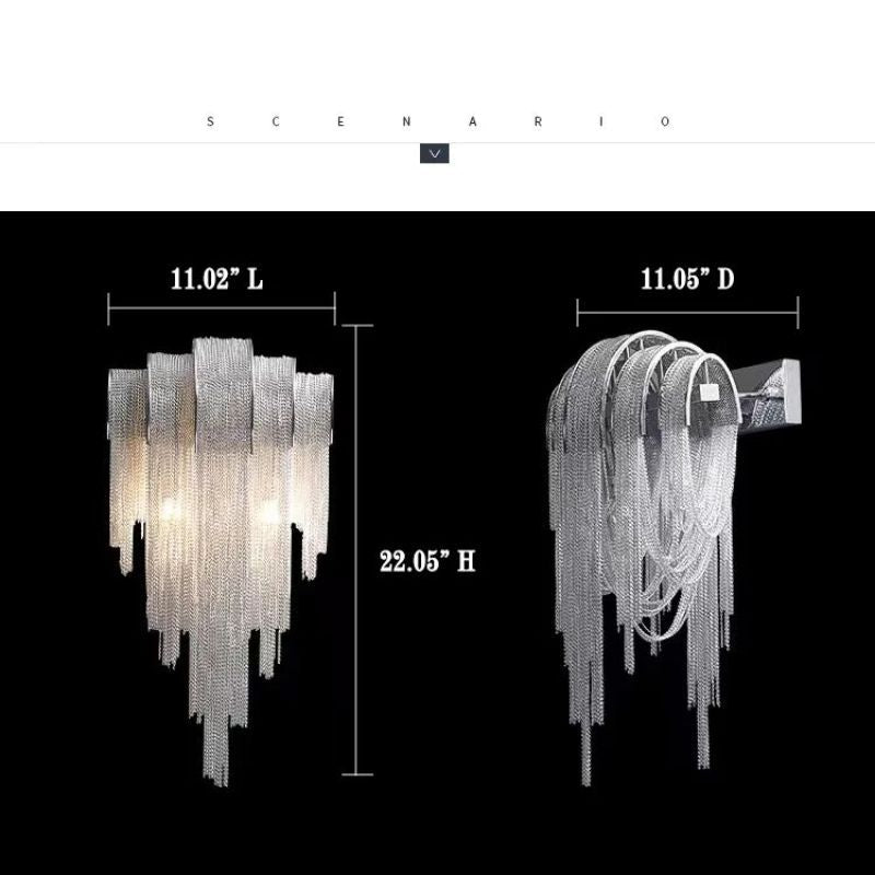 Glenn Chain Tassel Modern Wall Sconce