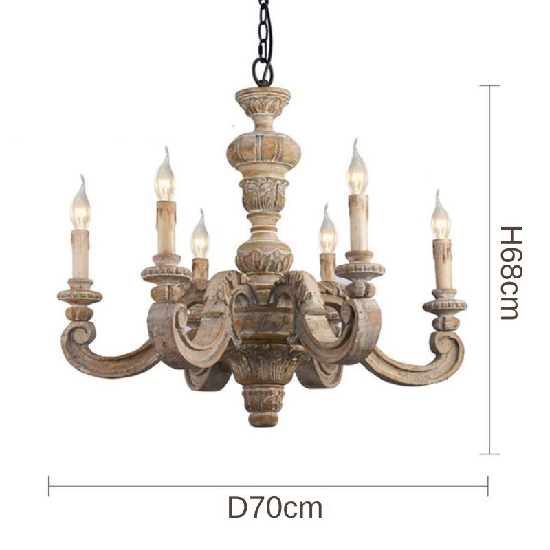 Roman Pillar Wooden Chandelier